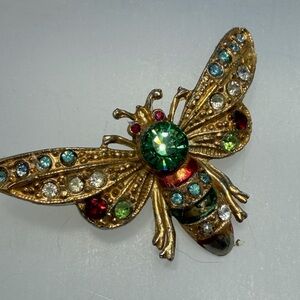 Vintage Colorful Bee Brooch